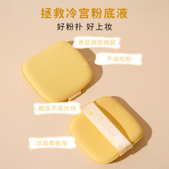 Skin Search Butter Powder Puff Dry and Wet Use Water Soaked Big Makeup Cushion Powder Puff Set Box Pack Portable 