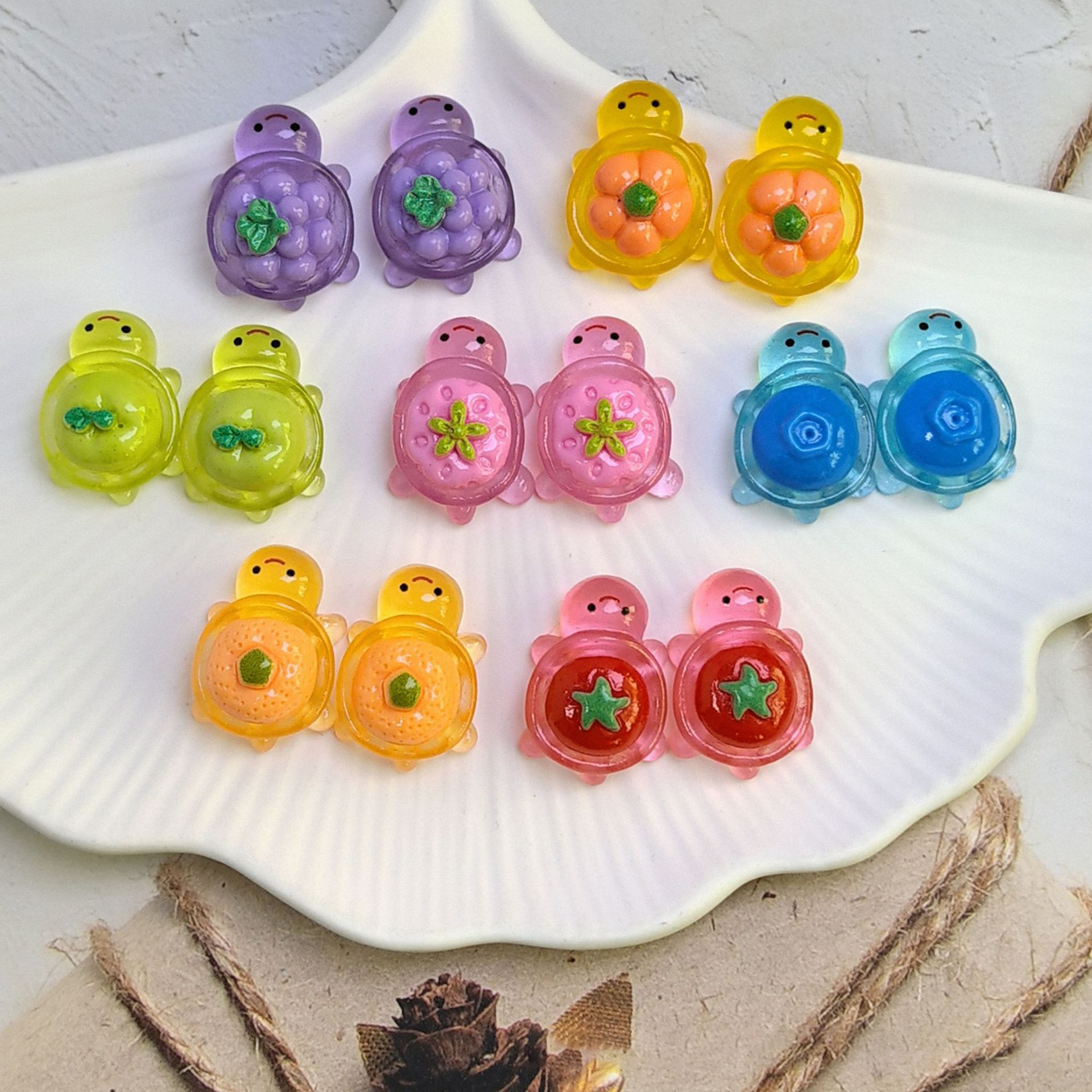 Children's Creative Cartoon Cute Resin Luminous Fruit Turtle DIY Luminous Toys for Kidsren as Small Gifts