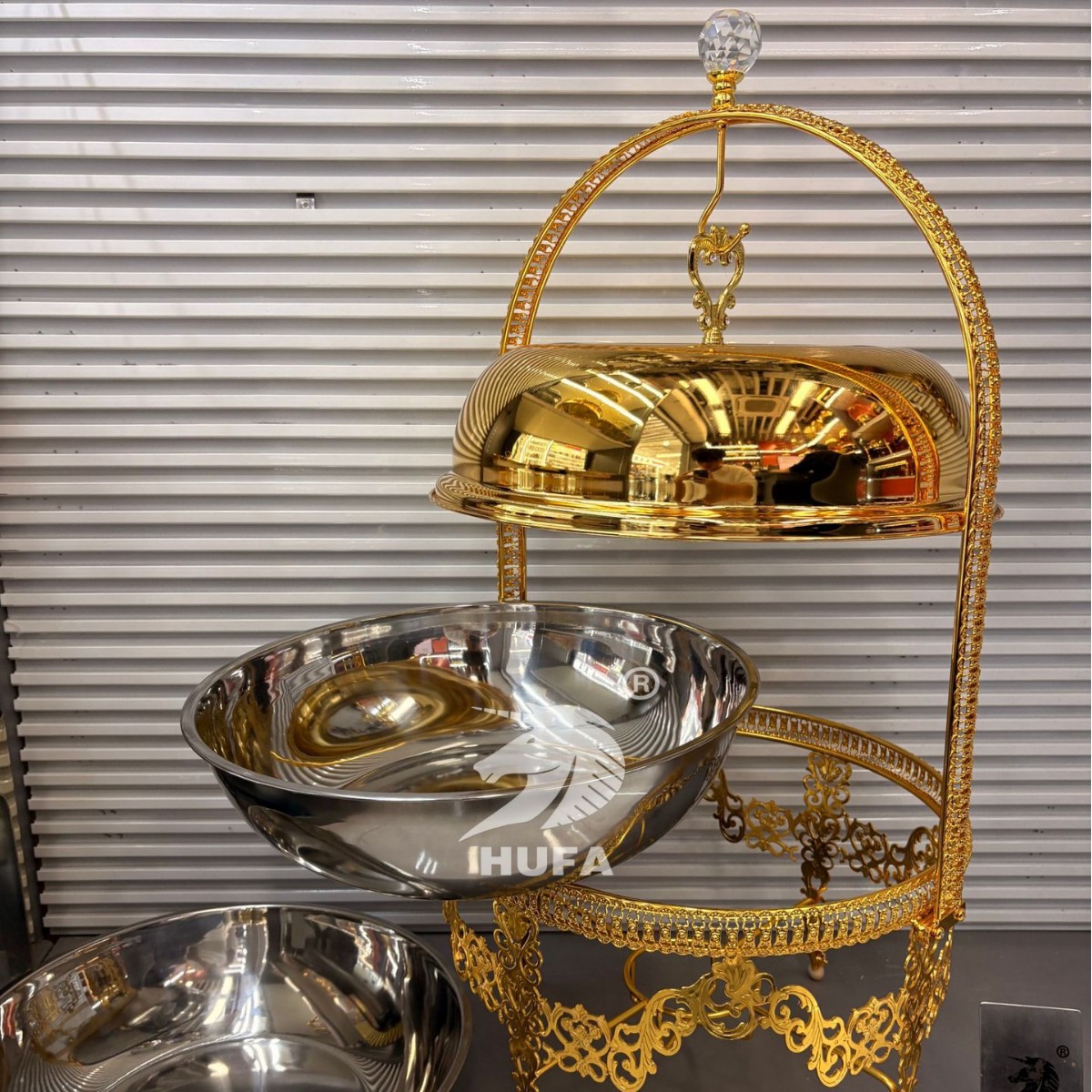 布菲炉Chafing Dish跨境不锈钢酒精炉酒店自助餐炉豪华金色保温炉