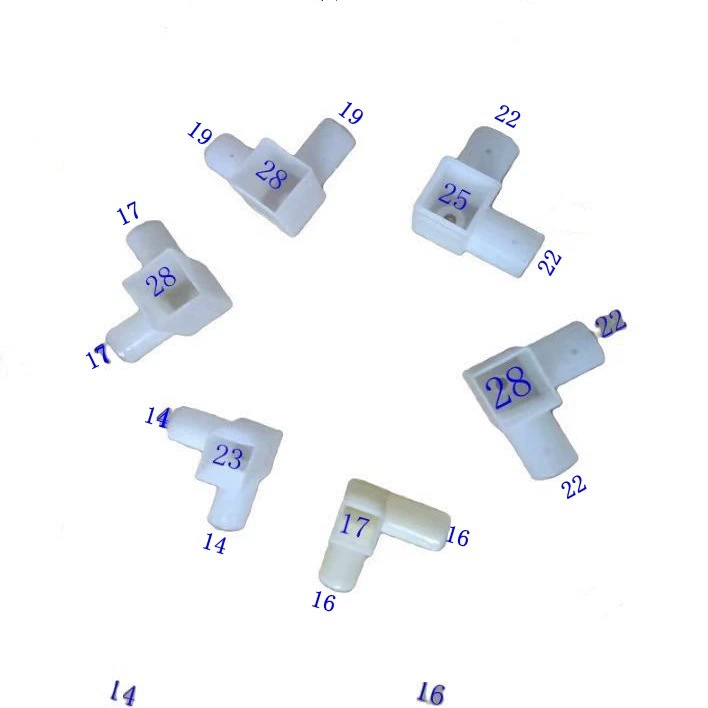 Спотовые противомоскитные сетки тройной разъем квадратный разъем трубы фитинги квадратная труба тройной разъем 28*22 25*22 22*19