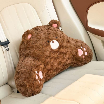 and Lumbar Support, Cartoon Comfortable: Waist support - rabbit-fur-frosted-bear-waist-support-dark-coffee