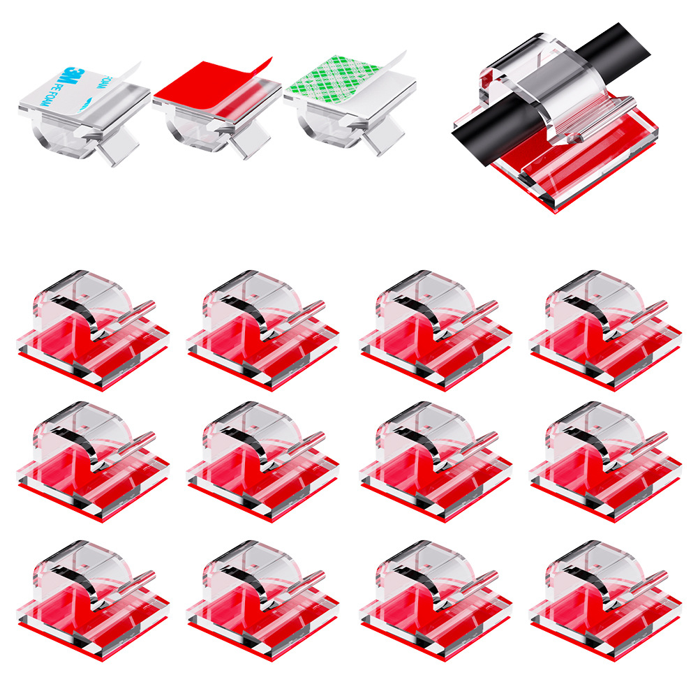 厂家直销充电线收纳固线器墙壁电线线卡简约车载布线扣自粘理线器