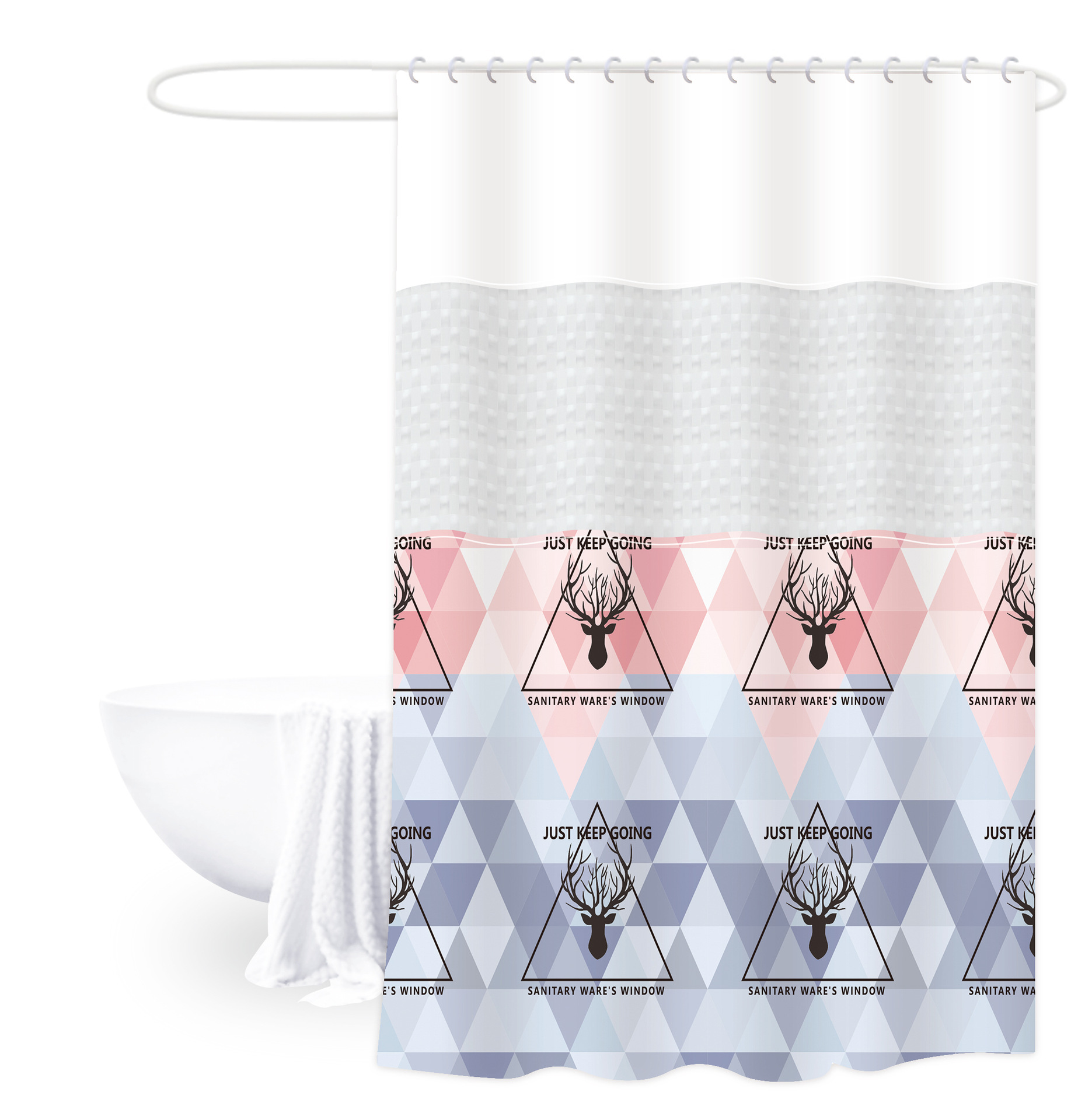 180*200 impresión engrosada de empalme cortina de ducha cortina de baño peva semi-transparente baño impermeable baño partición cortina de ducha