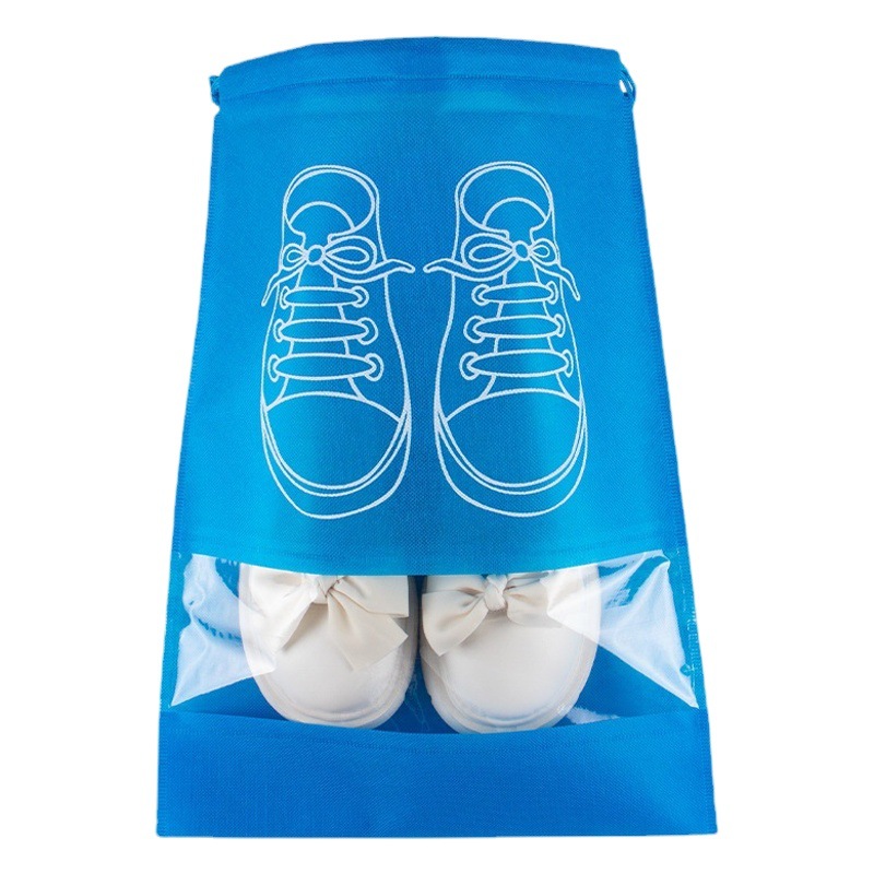 Bolsa de almacenamiento de tela no tejida bolsa de almacenamiento de zapatos con cordón bolsa de almacenamiento de viaje bolsa de zapatos a prueba de polvo bolsa de zapatos no tejida
