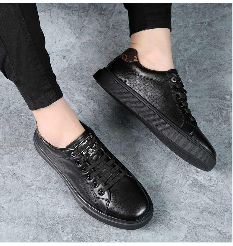 New Summer Leather Mesh Breathable Sports Casual Men S Shoes Hollow Fashion Versatile Small White_voghion.com