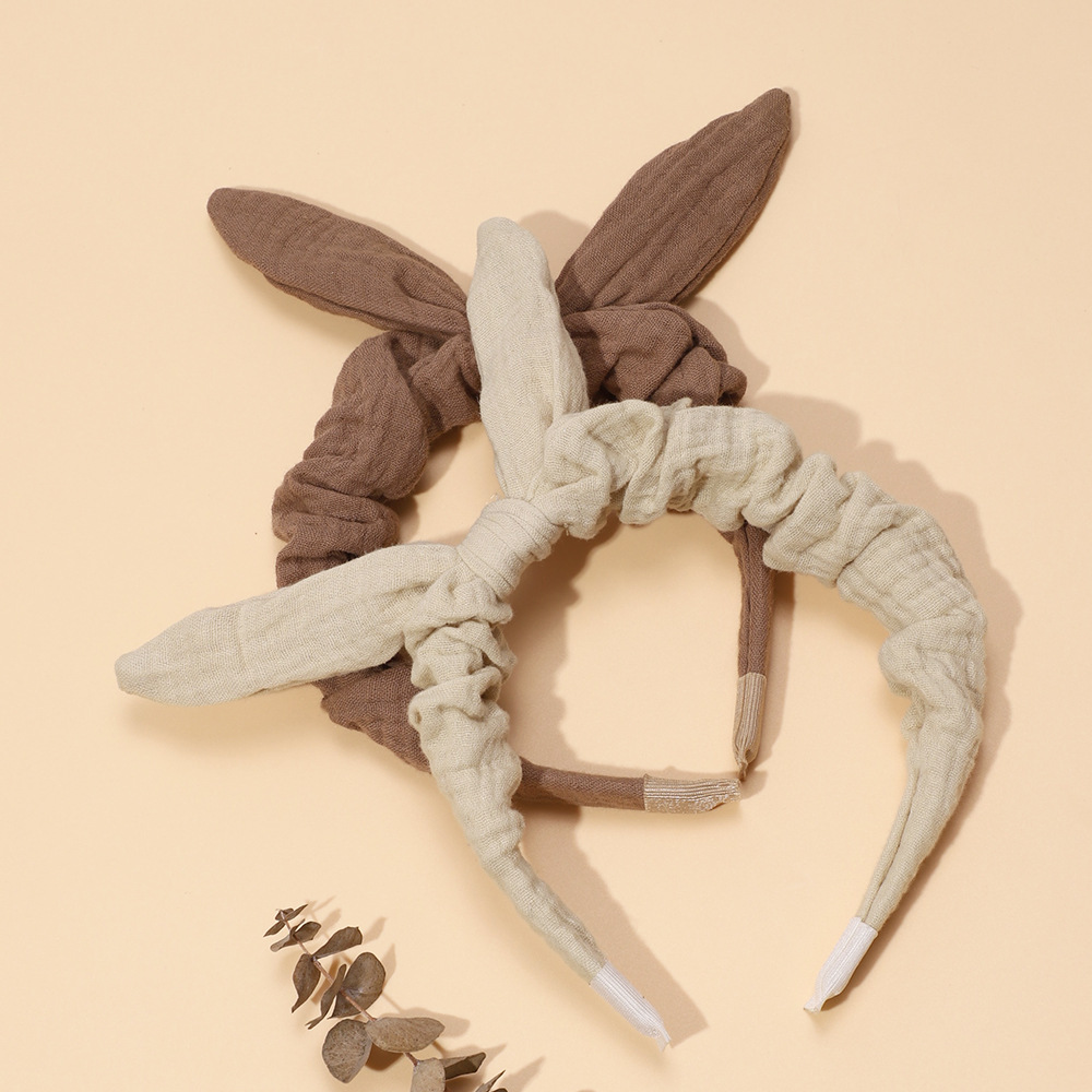 European and American new children's hair accessories solid color bow girls all-match headband baby cotton headband hairpin wholesale_voghion.com