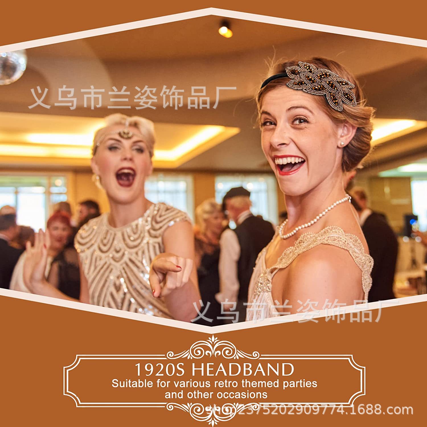 Europeo y americano estilo bohemio retro banda de pelo tocado hecho a mano con cuentas rhinestone arroz cuentas banda de pelo tocado diadema transfronteriza