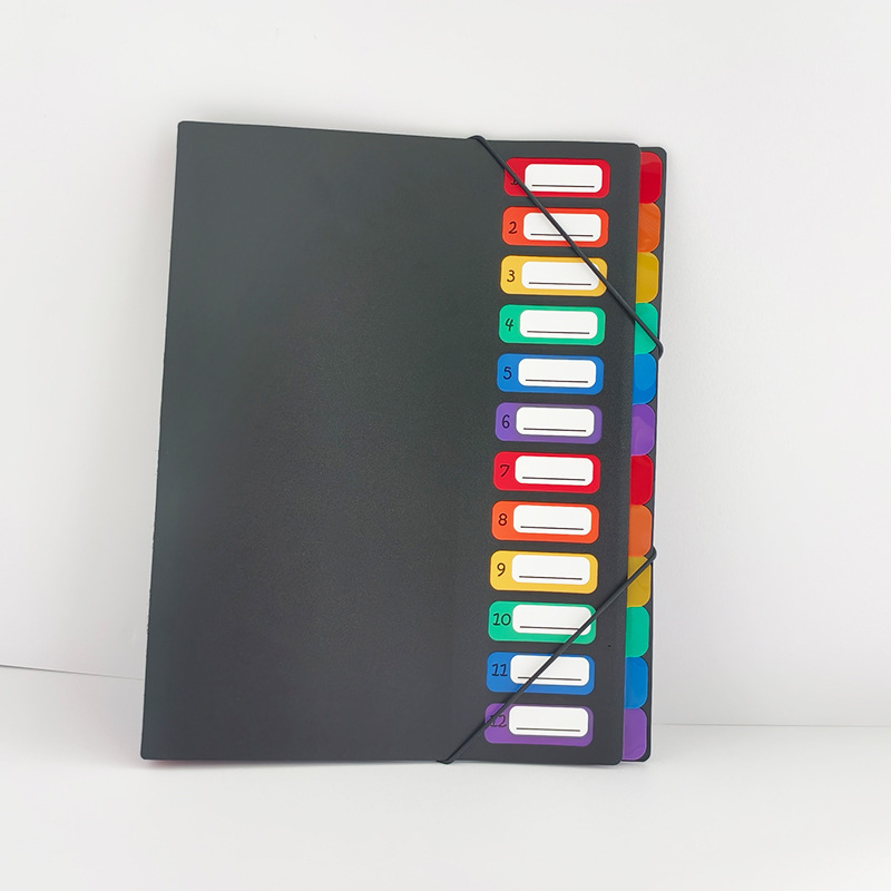 Carpeta multicapa A4 libro de datos blanco carpeta de papel de prueba de estudiante arco iris página de clasificación pp carpeta de archivo carpeta de caso