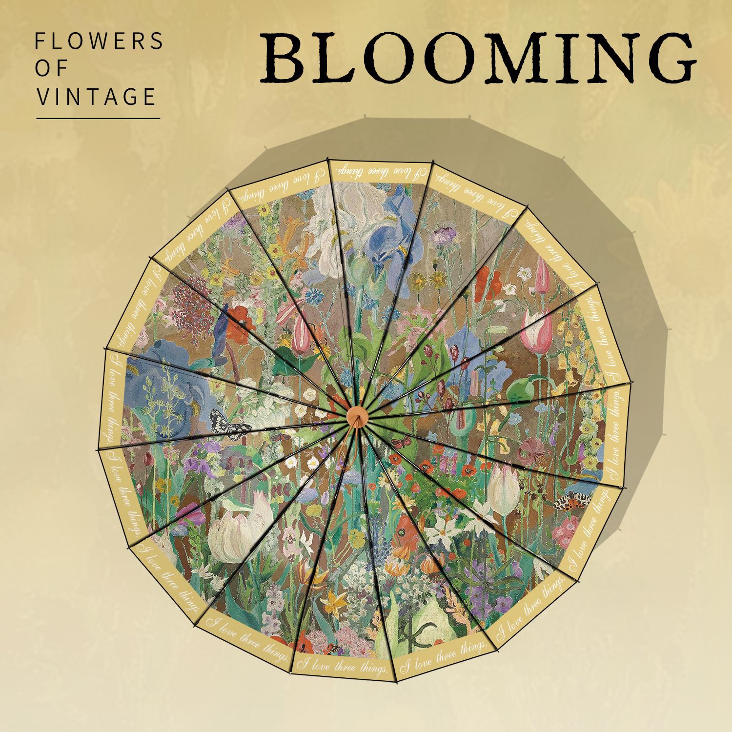 손으로 열 수 있는 16K 비닐 검정색 막대 검정색 프레임 노란색 꽃