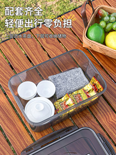 ✅ Portable Travel Tea Set Outdoor Camping Style Drain Tea Tray Ceramic Kung Fu Tea Cup Set Office One Pot Four