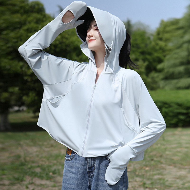 茉寻浪漫防晒衣女短款2025新款夏季防紫外线原纱冰丝斗篷防晒服女|undefined