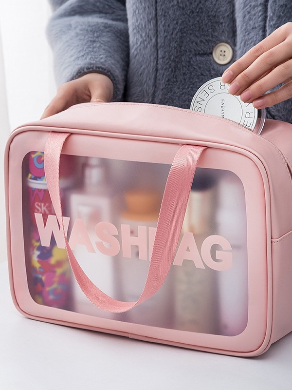 polyurethane capacious high quality handheld cosmetic bag