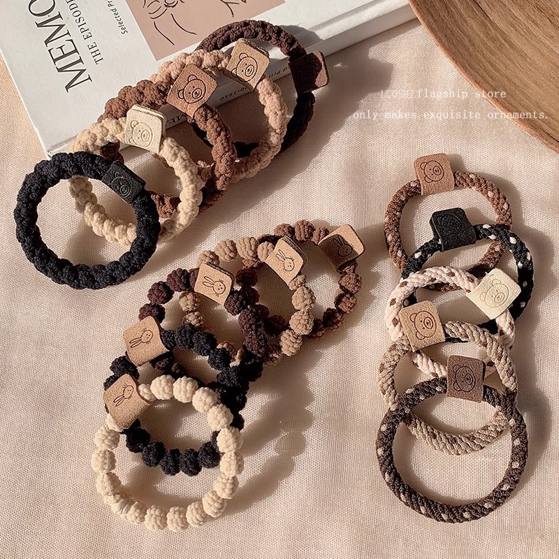 Simple nuevo Maillard cabeza cuerda de bola de las mujeres cabeza alta Cola de Caballo corbata de pelo cuerda de pelo alta elástico durable banda de goma tocado