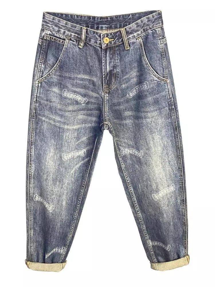 Loose Fit Men's Pants, 2026 Spring New Trendy And Cool Printed Jeans, American Retro Washed Men's Pants_mkmklike.com