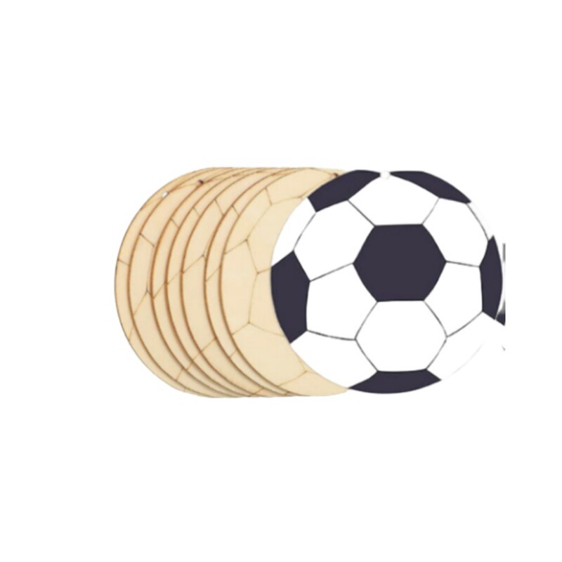 Unfinished Wooden Ornaments Football Shaped Hanging Decorations Gift Tags DIY Projects Sports Themed Party Decoration