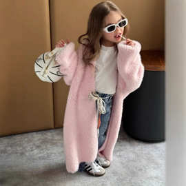 慵懒风软糯仿水貂毛衣外套女秋冬2025年新款宽松外穿针织开衫上衣