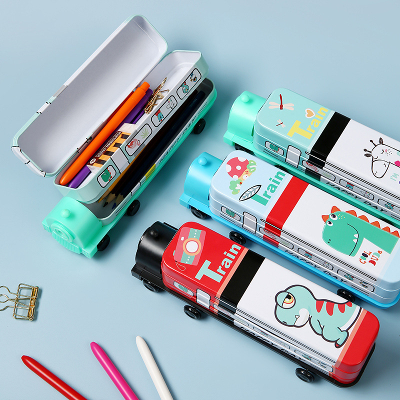 Customized children's three-layer pencil case pencil sharpener for primary school students pencil case locomotive multifunctional stationery pencil case cartoon Customized children's three-layer pencil case pencil sharpener for primary school students pencil case locomotive multifunctional stationery pencil case cartoon