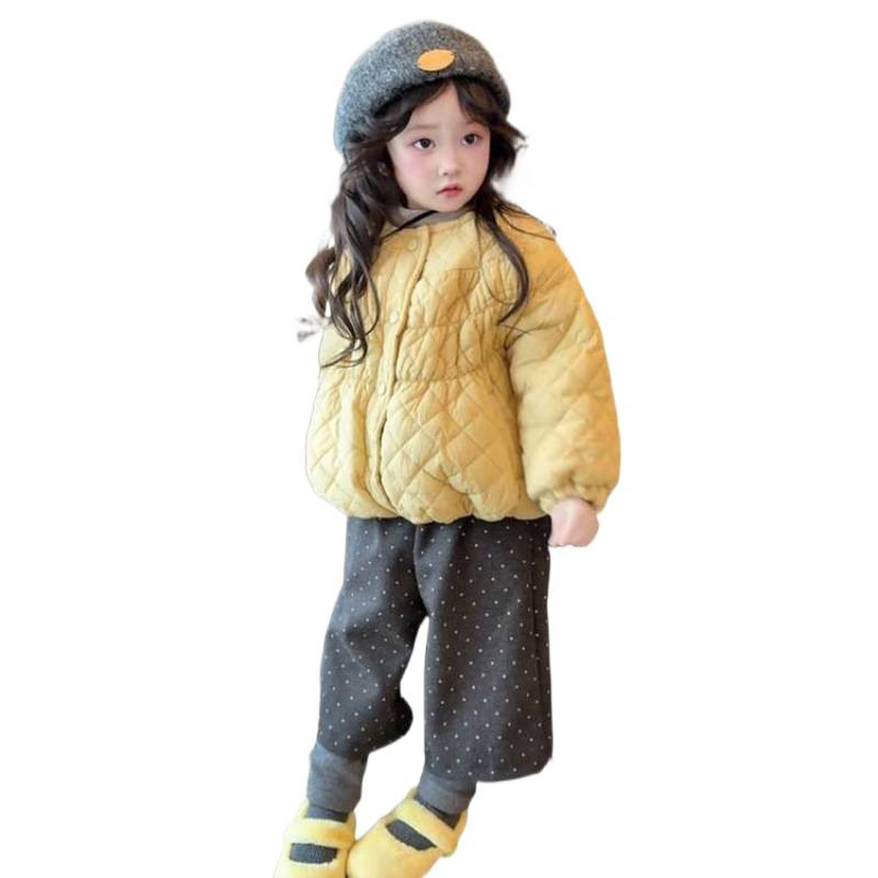 Capa de algodón de niñas 2025, ropa de invierno, nueva chaqueta de algodón para bebés de niñas, ropa de algodón para niños de invierno, chaqueta gruesa, moda
