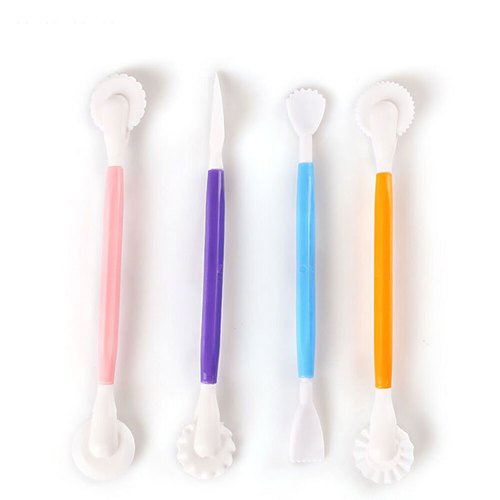 Home DIY baking 4-piece color engraving set, fondant carving knife/shaping knife, chocolate cake carving