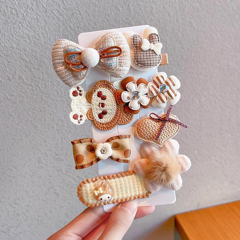 Yuanqi brocas de cabello de color café leche no daña pelúcia niñas frises brocas de cabello rotas adorables bebés de alto color brocas de cabello adornamiento para el cabello