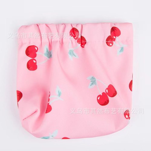 Factory wholesale cute windmill blush storage bag portable spring clip automatic closure printed makeup bag key chain coin purse