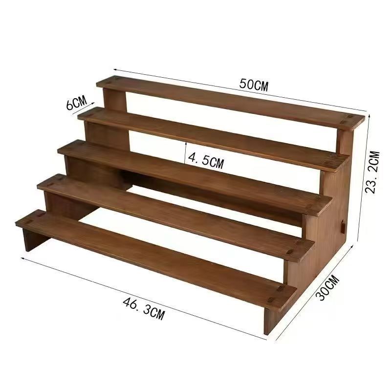 木製の収納棚の手作りのおもちゃの陳列棚のテーブルの置物の階層式の模型の展示台の実木の置き棚