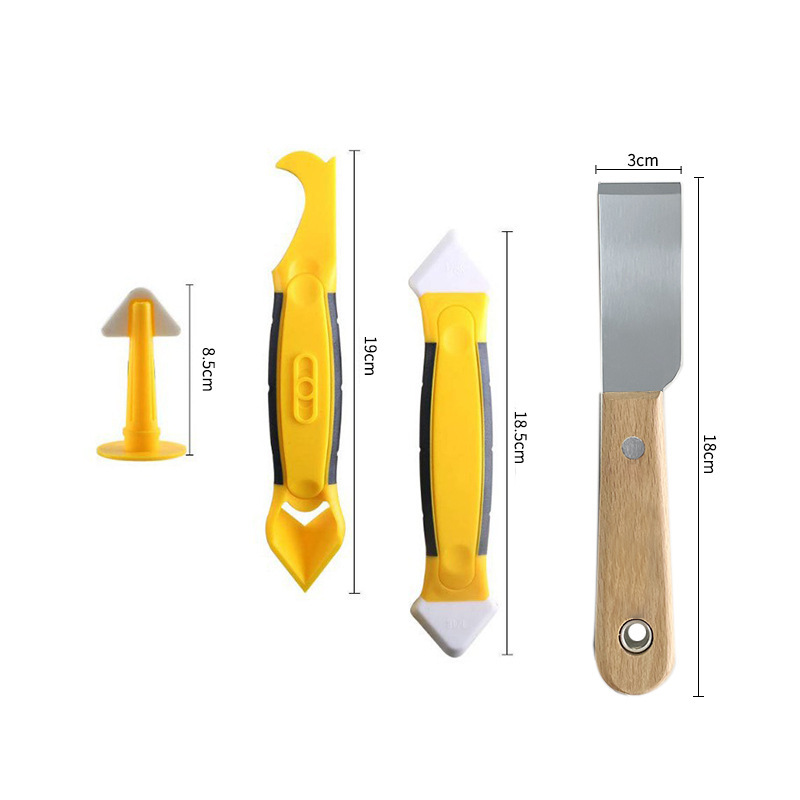 阴角玻璃胶抹铲胶器 角度刮板清除残胶美缝工具多角度跨境四件套B