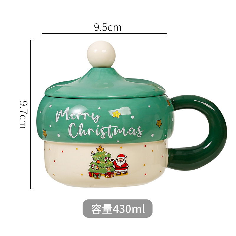 Taza de cerámica de dibujos animados con patrón de Papá Noel transfronterizo Taza de regalo de mano Regalo de Navidad Taza de vacaciones linda