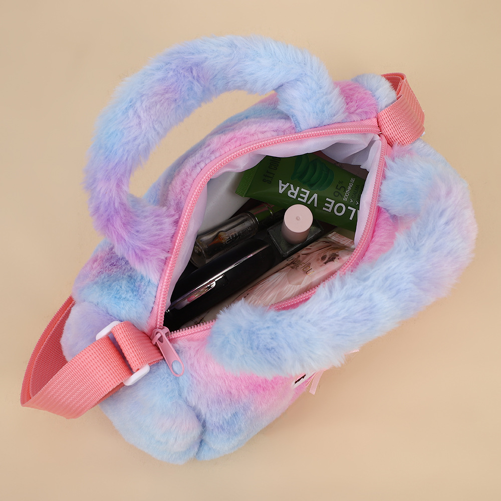 Nuevo cartón de dibujos animados portátil diagonal bolsas de hombro unicornio bolsas de juguetes de peluche para niños agarrar muñecas bolsas de regalo