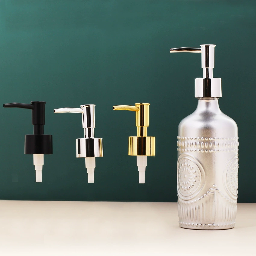 Пластиковая насадка-помпа для дозирующих флаконов, распылитель для лосьона, гальванизированная насадка для ванной, дозатор для антисептика и геля для душа