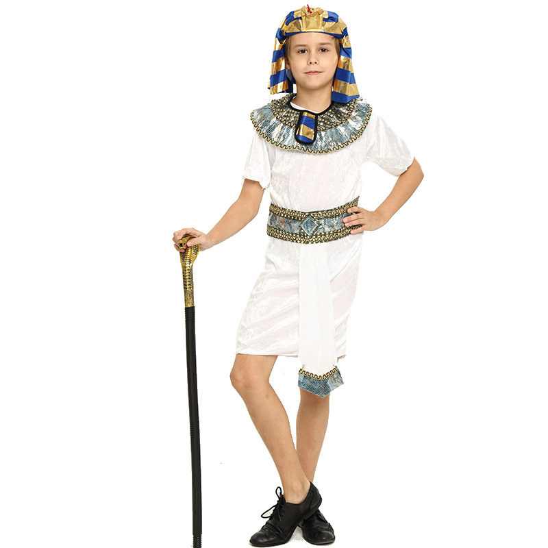 Children's Cleopatra Stage Costume Egyptian Pharaoh Performance Costume Halloween Costume Egyptian Queen King Costume
