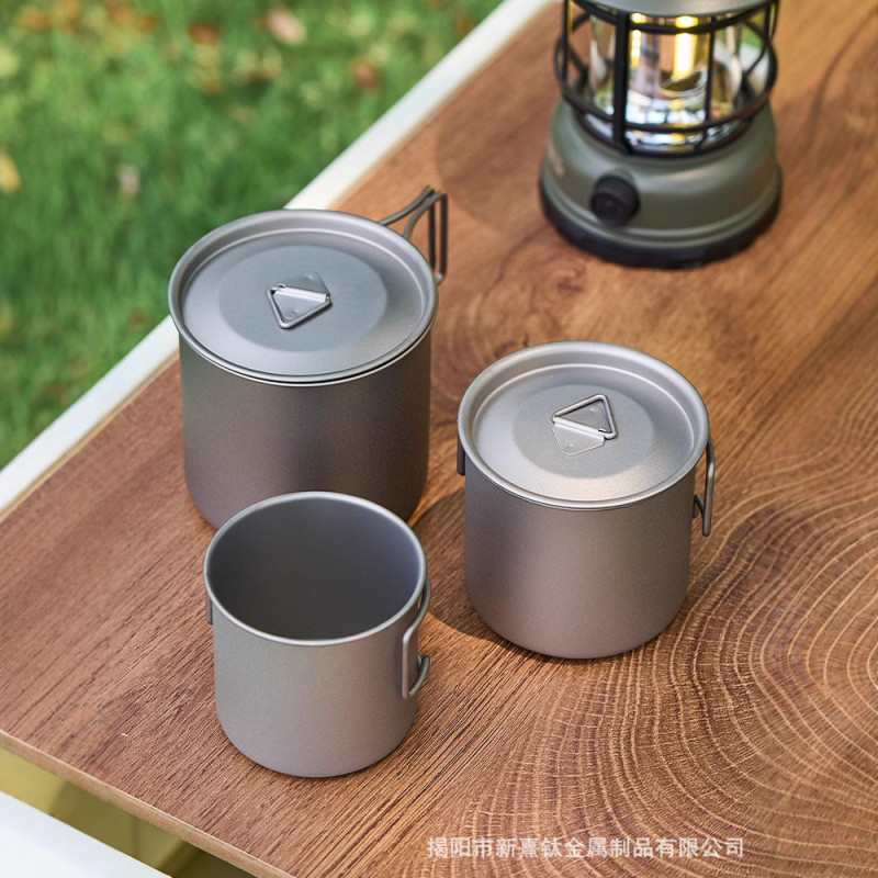 TA1 純チタン屋外チタン合金マグ水カップコーヒーカップキャンプキャンプセットクリエイティブポータブル|undefined