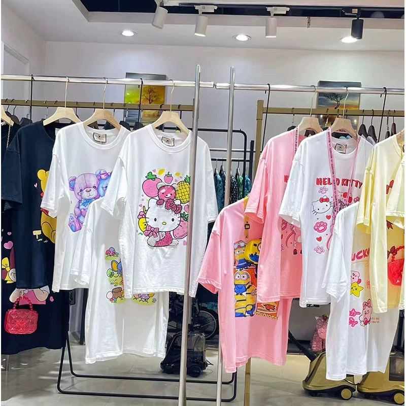 Женская свободная футболка с круглым вырезом для экспорта в Европу и Америку, коллекция Лето 2026, оптовые поставки для прямых трансляций, от производителя Amazon