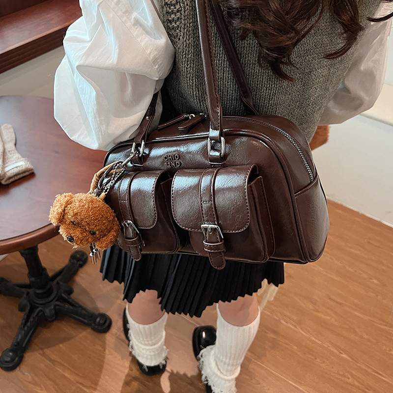 2024 autumn and winter new Boston pillow niche underarm texture single shoulder large capacity tote bag_voghion.com