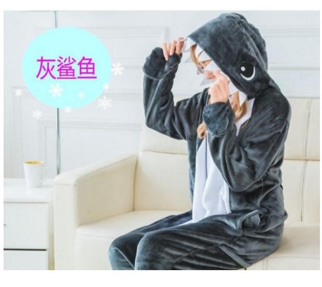 Otoño y invierno serie de animales de flanela de dibujos animados mono Goku polvo cerdo padres e hijos pareja ropa de casa interacción padre-hijo