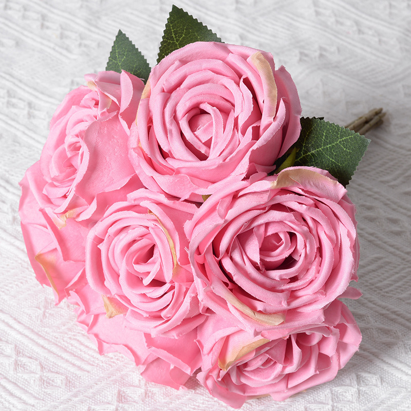 Rosa artificial 7-cabeza imperial concubina Rosa sosteniendo Flor de estilo europeo Flor de seda boda Hotel sala de estar decoración transfronteriza al por mayor