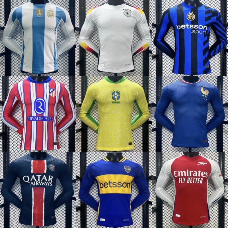Camiseta de manga larga de la temporada 2425 Atlético de Madrid Paris Chelsea AC México Inter Arsenal Uniforme de fútbol para jugadores
