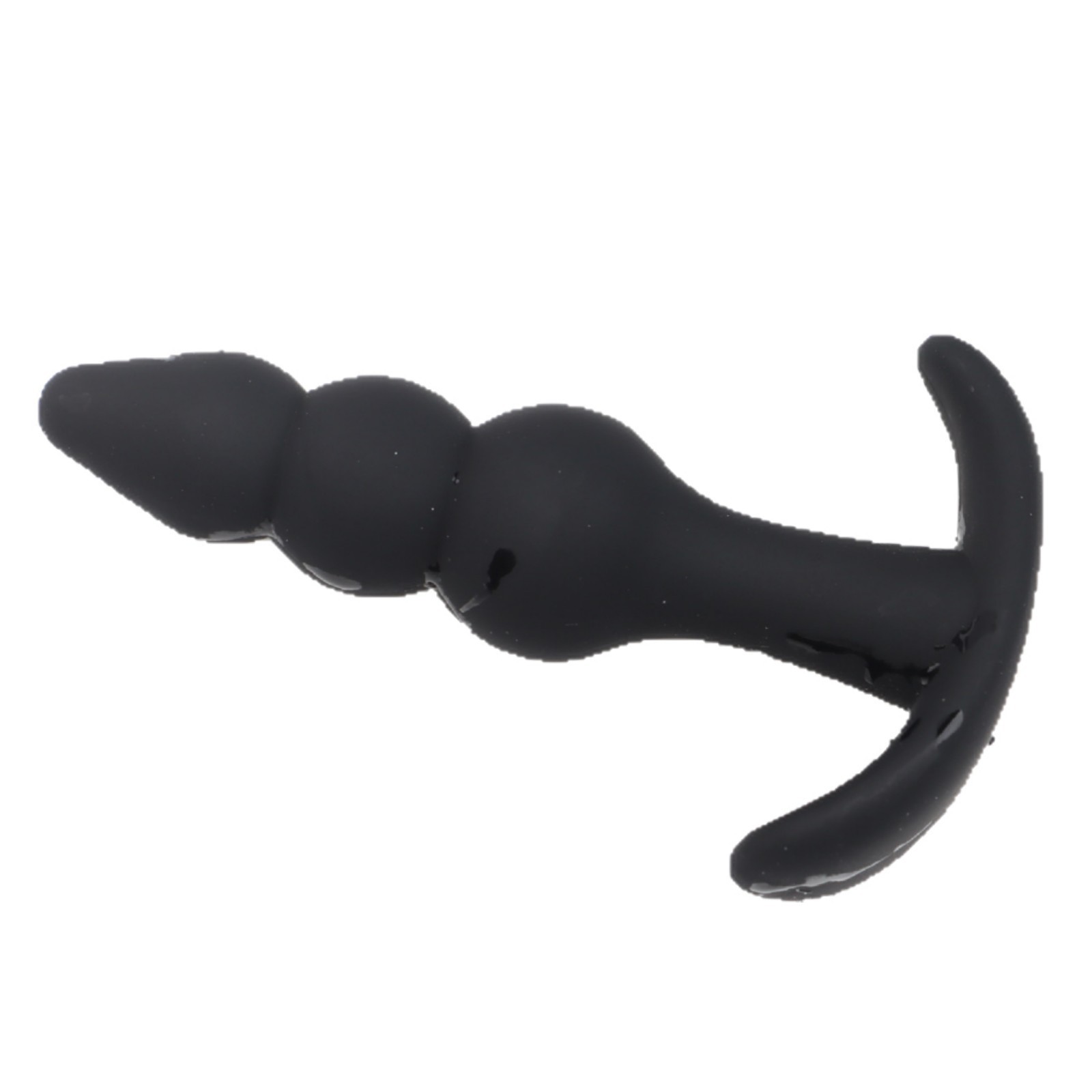 Silicone Small Three-Bead Anal Plug, Black Manual Anal Beads for Adult Use — detail image 11