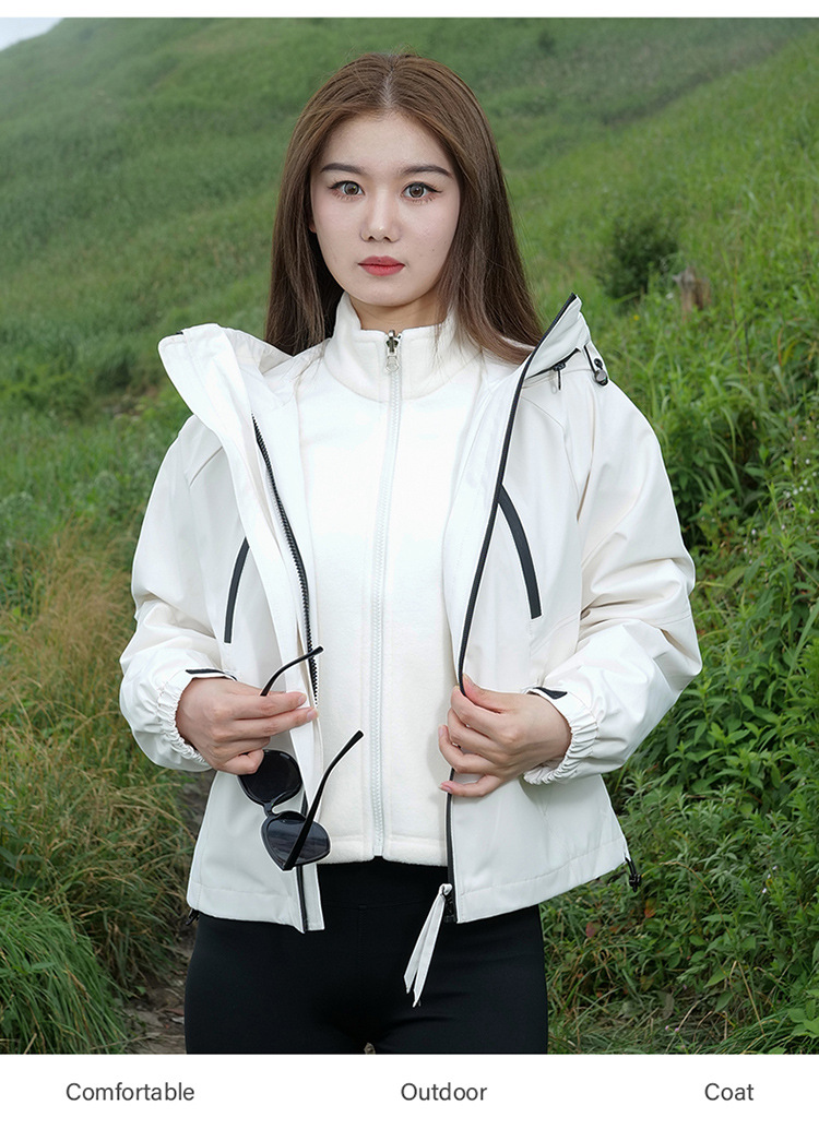 Soft Shell Hiking Jacket Windproof Waterproof Three-in-one_voghion.com