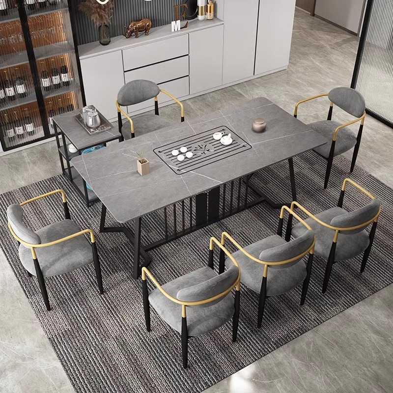 Light Luxury Rock Plate Tea Table and Chair Combination Simple Modern Office Kung Fu Tea Table Tea Table Tea Set suit Integrated Household