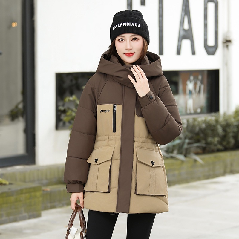 2025 invierno nuevo estilo de chaqueta de algodón de pluma de moda para mujeres, chaqueta de algodón cálido y casual gruesa