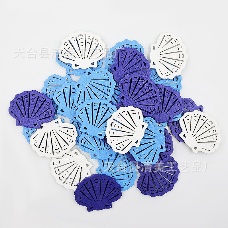 5cm Starfish/Shell tres colores DIY madera artesanía decorativa de los niños bloques construcción pintados