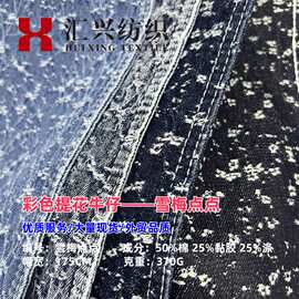 提花牛仔面料雪梅点点裤装外套箱包中国风国潮色织民族风