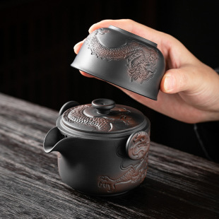 Express Cup one pot one cup single personal dedicated purple pottery hand-held teapot tea cup camping portable travel tea set