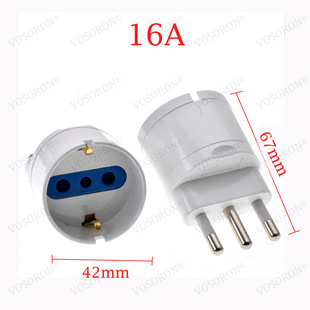 Italy 4.8MM to European Socket 16A250V Germany, France, Portugal, Chile Italian Seat