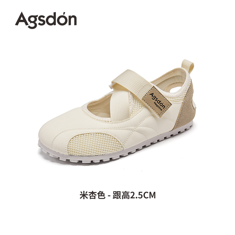 Sandalias deportivas de Baotou de Shifu 2026 nuevas zapatos casuales ligeros de malla de primavera zapatos de velcro pequeños zapatos blancos