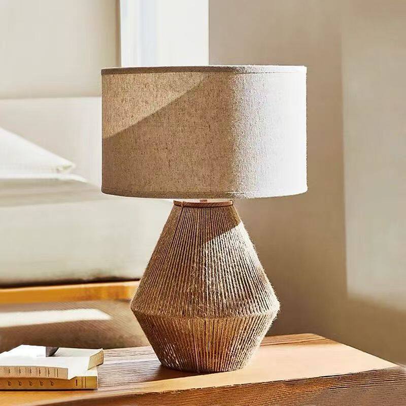Japanese Wabi-Sabi Style Table Lamp, Vintage Bedroom Retro Bedside Lamp, Designer Rattan Woven Ambiance Lamp for Guesthouses and Hotels Japanese Wabi-Sabi Style Table Lamp, Vintage Bedroom Retro Bedside Lamp, Designer Rattan Woven Ambiance Lamp for Guesthouses and Hotels