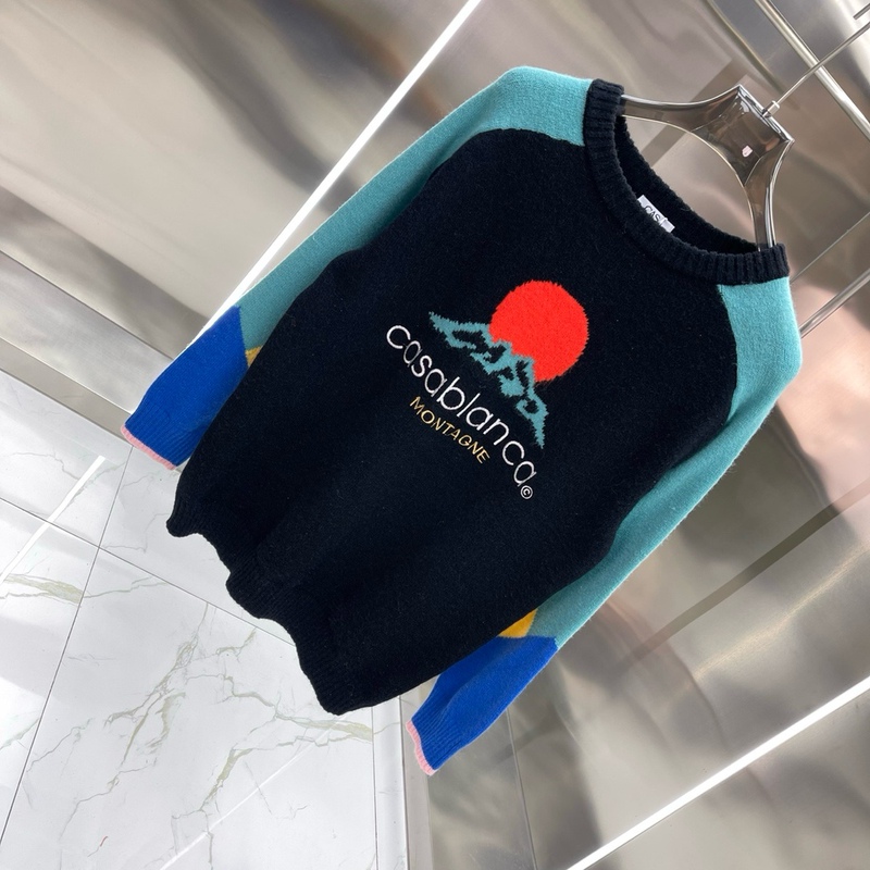 フランス貿易クロスボーダーカード カサブランカ カサブランカ 長袖クルーネックシャツ プリントセーター メンズ あなたと同じスタイル|undefined