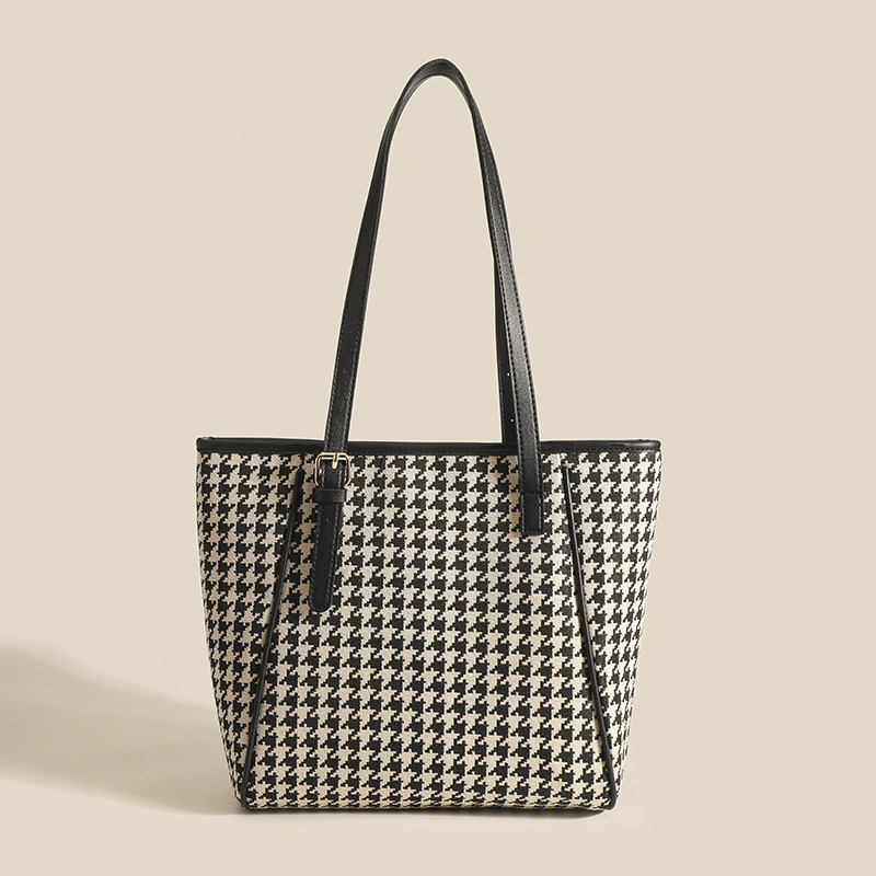 Big Sale Special - New Fashion Houndstooth Large Capacity Stitching Contrast Color Easiest for Match Shoulder Crossbody Bag