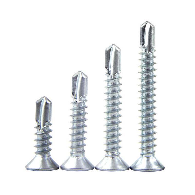 Hierro galvanizado Cruz avellanada cabeza autorroscante tornillo de perforación de cabeza plana tornillo autoperforante tornillo de cola de milano cola de clavo m4.2m4.8 image 7